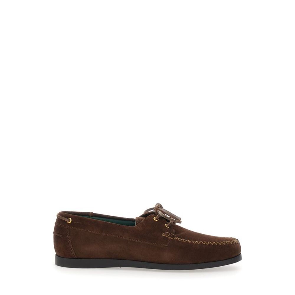 Vinny's Men Brown Loafers With Rounded Toe And Strap In Suede For Men